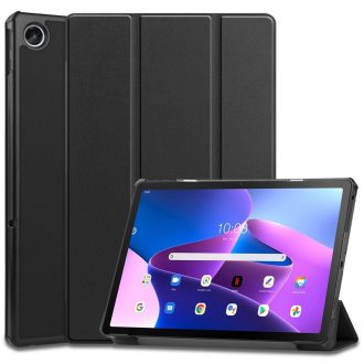   Lenovo Tab M10 Plus (10.61) (3. generáció) TB125 / TB128, mappa tok, Trifold, fekete