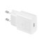 Hálózati töltő adapter, 15W, USB Type-C aljzat, PD, gyorstöltés, Samsung, fehér, gyári