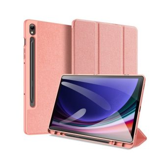   Samsung Galaxy Tab S9 FE (10.9) / Tab S10 FE (10.9) SM-X510 / X516B / X520 / X526, mappa tok, Trifold, érintőceruza tartó, Dux Ducis Domo, rózsaszín