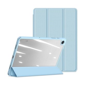   Samsung Galaxy Tab A9 Plus (11.0) SM-X210 / X215 / X216B, mappa tok, Trifold, légpárnás sarok, közepesen ütésálló, átlátszó hátlap, Dux Ducis Toby, kék