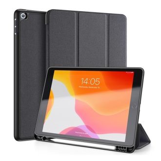   Apple iPad 10.2 (2019 / 2020 / 2021), mappa tok, Smart Case, érintőceruza tartó, Dux Ducis Domo, fekete