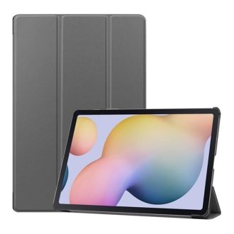   Samsung Galaxy Tab S7 Plus 12.4 / Tab S7 FE 12.4 / Tab S8 Plus 12.4, mappa tok, Trifold, szürke