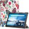 Samsung Galaxy Tab S9 FE (10.9) / Tab S10 FE (10.9) SM-X510 / X516B / X520 / X526, mappa tok, színes nagy pillangó minta, Trifold, fehér