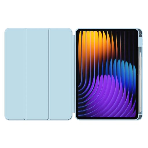 Xiaomi Pad 7 (11.2) / Pad 7 Pro (11.2), mappa tok, közepesen ütésálló, érintőceruza tartó, érintőceruza nélkül, Trifold, TP SC Pen Holder, világoskék