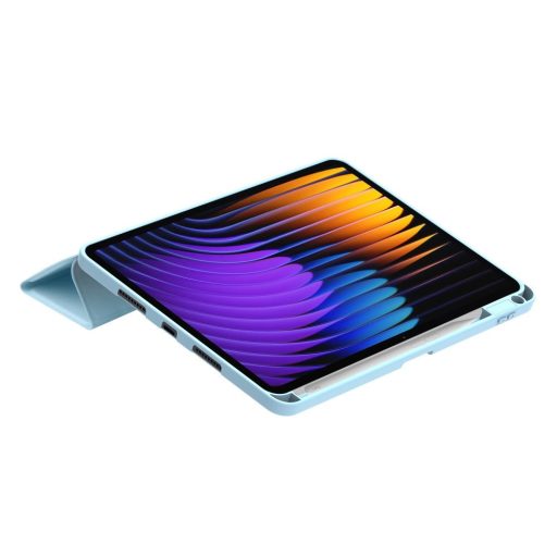 Xiaomi Pad 7 (11.2) / Pad 7 Pro (11.2), mappa tok, közepesen ütésálló, érintőceruza tartó, érintőceruza nélkül, Trifold, TP SC Pen Holder, világoskék