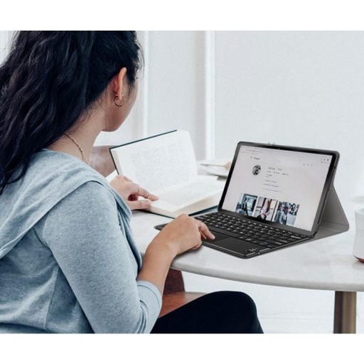 Xiaomi Pad 6 (11.0) / Pad 6 Pro (11.0), Bluetooth billentyűzetes, mappa tok, Touch Pad, mágneses rögzítés, Wooze Simple Touch, fekete