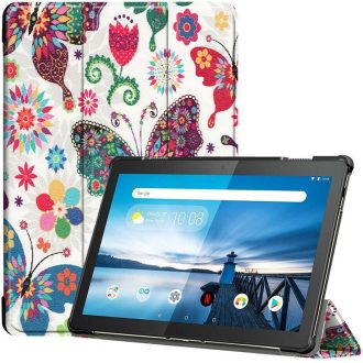   Xiaomi Pad 6 (11.0) / Pad 6 Pro (11.0), mappa tok, színes nagy pillangó minta, Trifold, fehér