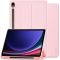 Samsung Galaxy Tab S9 FE (10.9) / Tab S10 FE (10.9) SM-X510 / X516B / X520 / X526, mappa tok, közepesen ütésálló, érintőceruza tartó, érintőceruza nélkül, Trifold, TP SC Pen Holder, rózsaszín