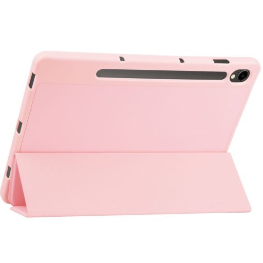 Samsung Galaxy Tab S9 FE (10.9) / Tab S10 FE (10.9) SM-X510 / X516B / X520 / X526, mappa tok, közepesen ütésálló, érintőceruza tartó, érintőceruza nélkül, Trifold, TP SC Pen Holder, rózsaszín