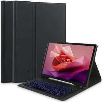   Lenovo Tab P12 (12.7) TB-370, Bluetooth billentyűzetes mappa tok, érintőceruza tartó, érintőceruza nélkül, TP SC Pen Holder + Keyboard, fekete