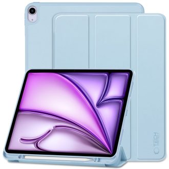   Apple iPad Air 13 (2024 / 2025), mappa tok, közepesen ütésálló, érintőceruza tartó, érintőceruza nélkül, Smart Case, TP SC Pen Holder, világoskék