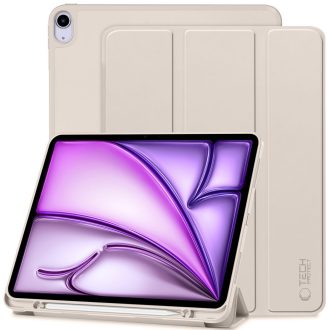   Apple iPad Air 13 (2024 / 2025), mappa tok, közepesen ütésálló, érintőceruza tartó, érintőceruza nélkül, Smart Case, TP SC Pen Holder, bézs