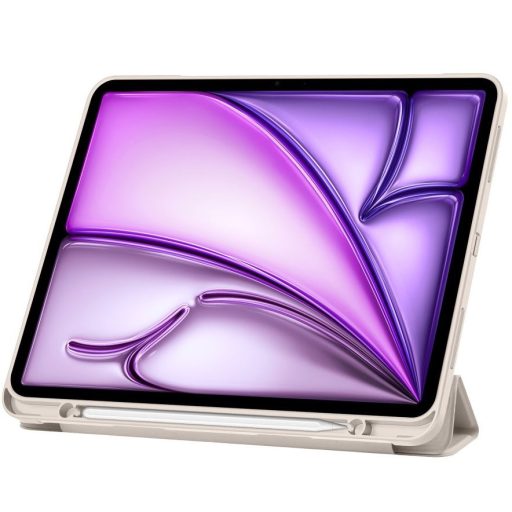 Apple iPad Air 13 (2024 / 2025), mappa tok, közepesen ütésálló, érintőceruza tartó, érintőceruza nélkül, Smart Case, TP SC Pen Holder, bézs