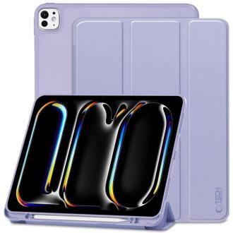   Apple iPad Pro 13 (2024), mappa tok, közepesen ütésálló, érintőceruza tartó, érintőceruza nélkül, Smart Case, TP SC Pen Holder, lila