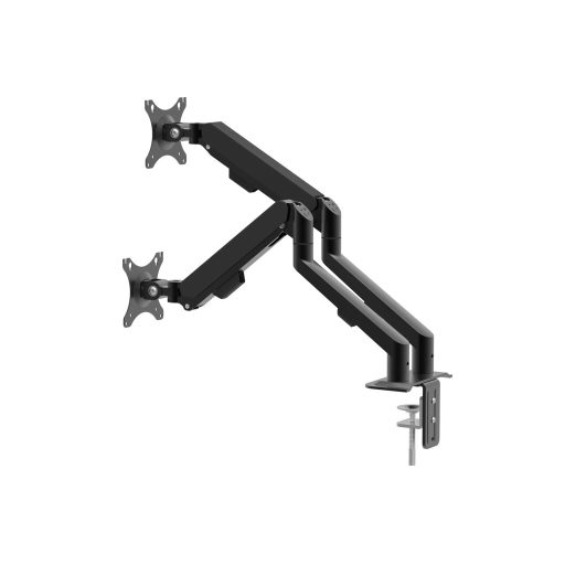 Monitor&TV tartókonzol - dupla karos, teleszkópos - asztallapra rögzíthető - 62 cm, 30"