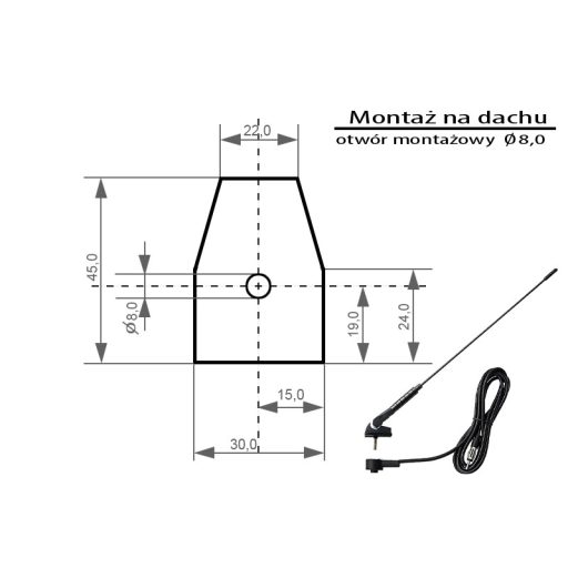 BLOW FMD340 tetőantenna, hajlított