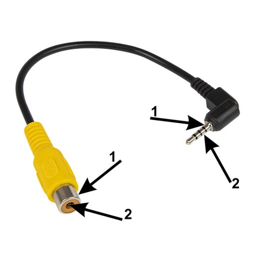 Wtyk jack 2,5 4-polowy - gniazdo RCA do