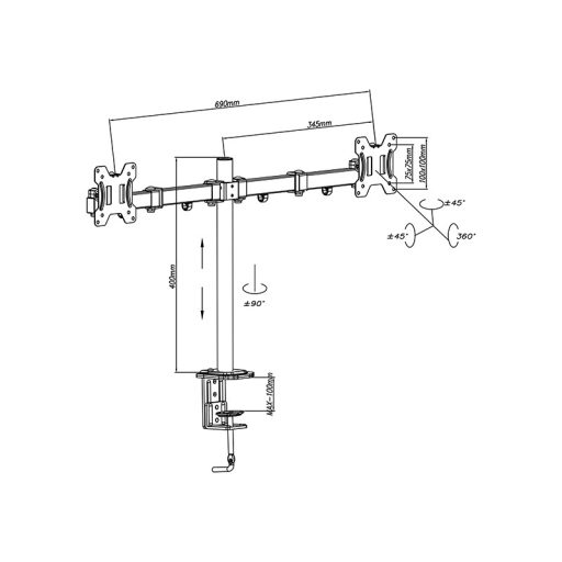 Uchwyt TV LCD HQ 13"-32" do biurka