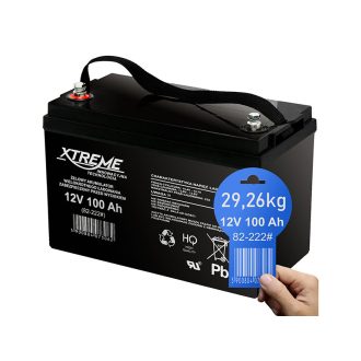 12 V/100 Ah XTREME gél akkumulátor súly
