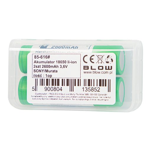Akumulator 18650 li-ion 2szt 2600mAh