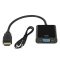 Przejście HDMI wtyk-VGA gniazdo+gniazdo